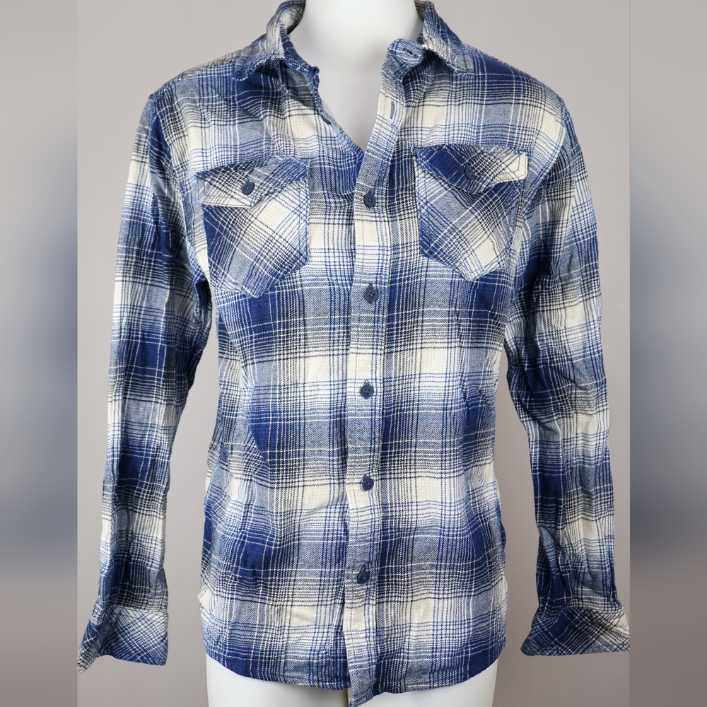 Hurley Navy and White Plaid Casual Shirt